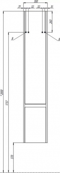 Шкаф-пенал Акватон Капри 30x163 см белый 1A230503KP01L левый фото 5