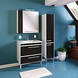 Мебель для ванной Runo Мира 75 подвесная / напольная черная фото 1