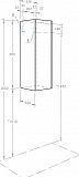 Шкаф-пенал Акватон Сакура 33x99 см белый / светлое дерево 1A220803SKW8L левый фото 5