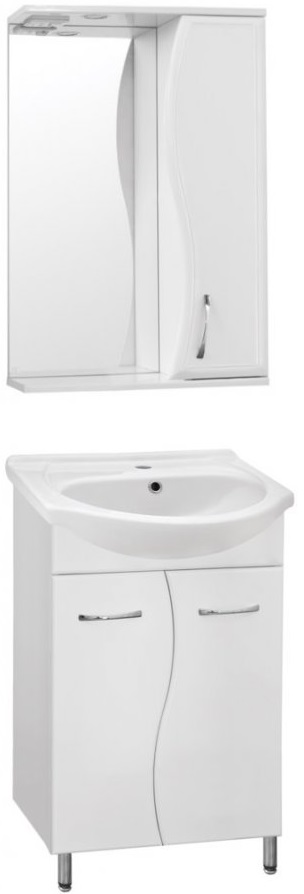 Мебель для ванной Style Line Эко Стандарт №12 55 напольная с зеркалом-шкафом Волна