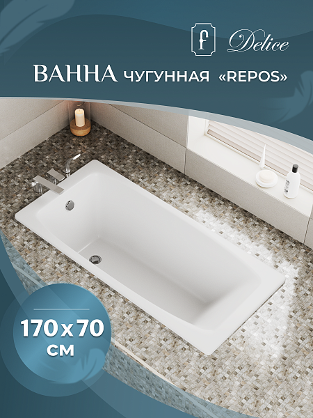 Чугунная ванна Delice Repos 170x70 DLR_220508R фото 2