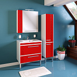 Мебель для ванной Runo Мира 75 подвесная / напольная красная фото 1