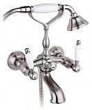 Смеситель Timo Ritz 0144Y Silver для ванны с душем, керамические ручки фото 1