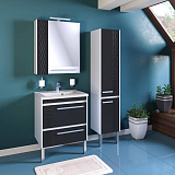Мебель для ванной Runo Мира 65 подвесная / напольная черная фото 1