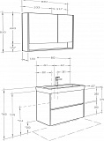 Мебель для ванной Акватон Сканди 90 темное дерево фото 9