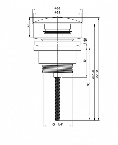 Донный клапан для раковины Wellsee Drainage System 182140000 черный фото 2