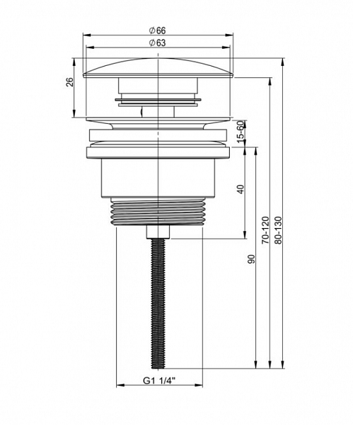 Донный клапан для раковины Wellsee Drainage System 182143000 белый фото 2
