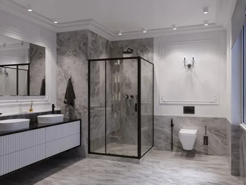 Душевой уголок Ambassador Forsa 110x200x110 17021217AB-110AB профиль черный стекло прозрачное