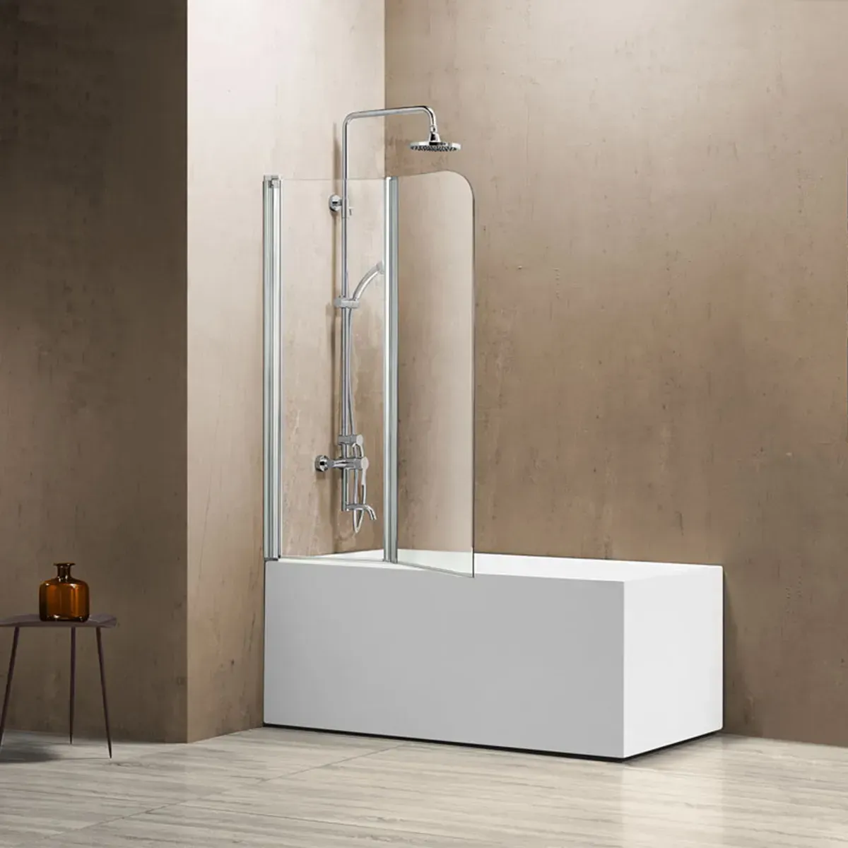 Шторка для ванны Vincea VSB 114x140 VSB-12114CL профиль хром стекло прозрачное