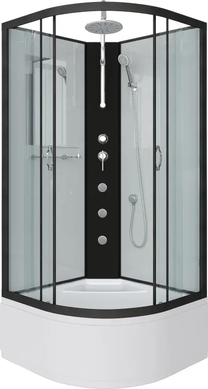 Душевая кабина Niagara Classic 80x210-240x80 67071414BKTG профиль черный стекло прозрачное