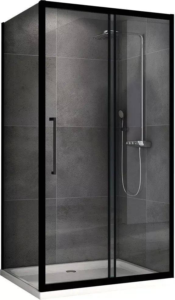 Душевой уголок ABBER Schwarzer Diamant 130x50 AG30130BH-S50B стекло прозрачное профиль черный без поддона