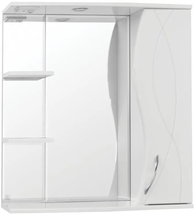 Зеркало Style Line Амелия 75x83 ЛС-00000014 правое с полочкой и подсветкой