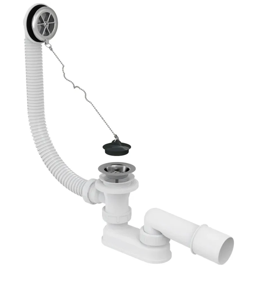 Слив-перелив AlcaPlast AG210112160 с пробкой на цепочке 57 см
