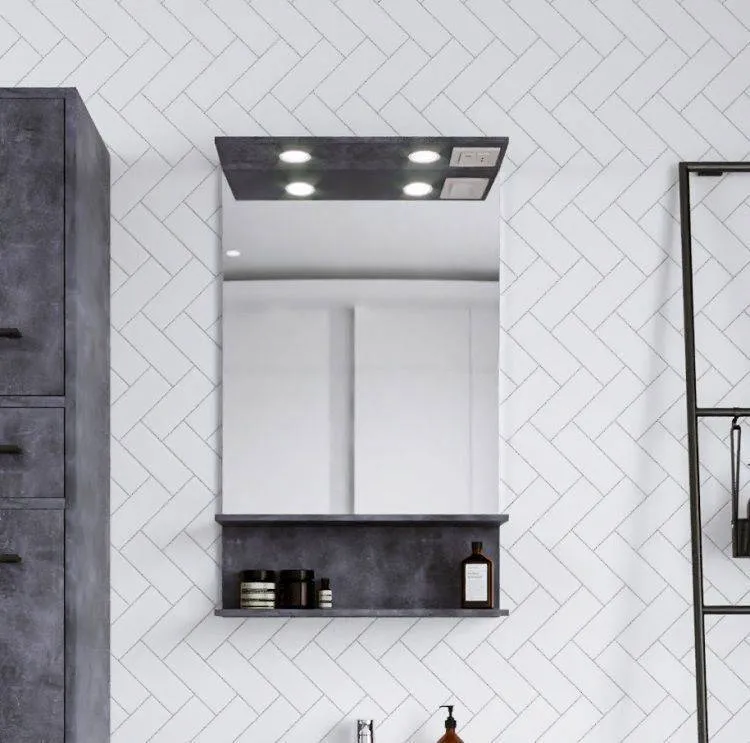 Зеркало Бриклаер Чили 55x90 4627125415159 с полочкой и подсветкой