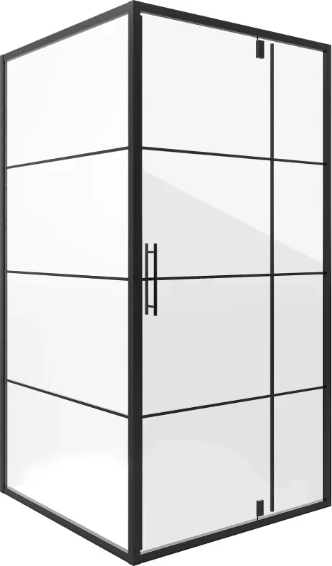 Душевой уголок Niagara Nova 80x195x80 _02800831BLACK профиль черный стекло прозрачное с узором