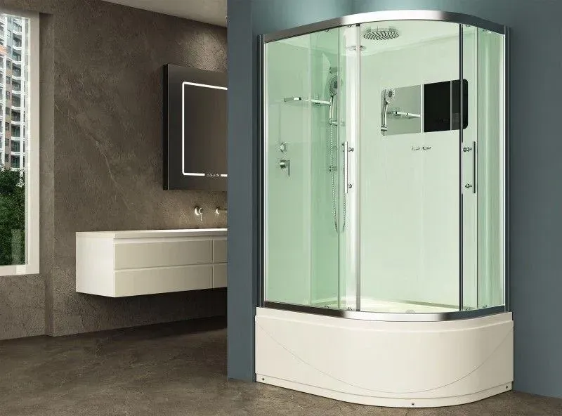 Душевая кабина Esbano Elegancia 120x210x90 ESKB129CRBL профиль хром стекло матовое
