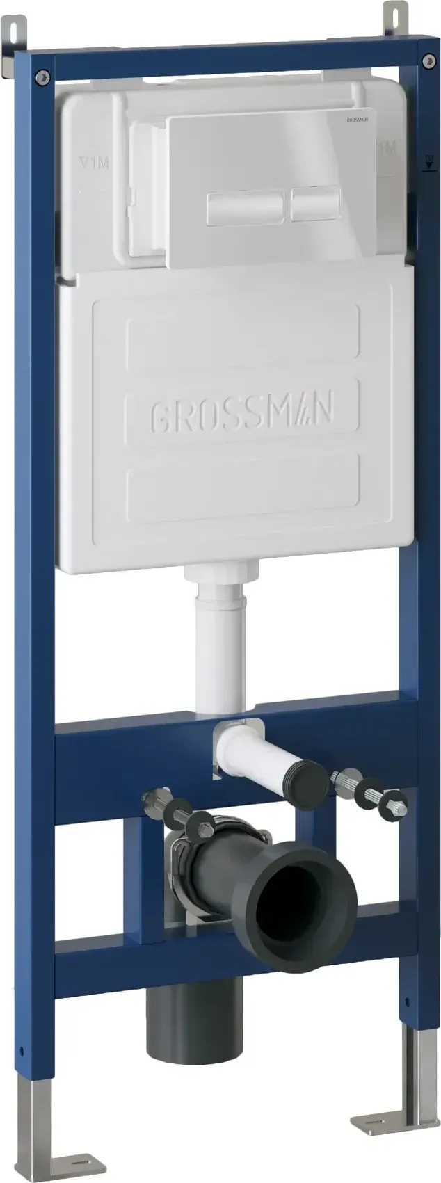 Унитаз Grossman 97.4414S.03.000 с инсталляцией и белой глянцевой кнопкой смыва
