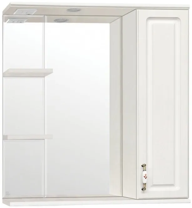 Зеркало Style Line Олеандр-2 75x83 ЛС-00000203 правое с полочкой и подсветкой
