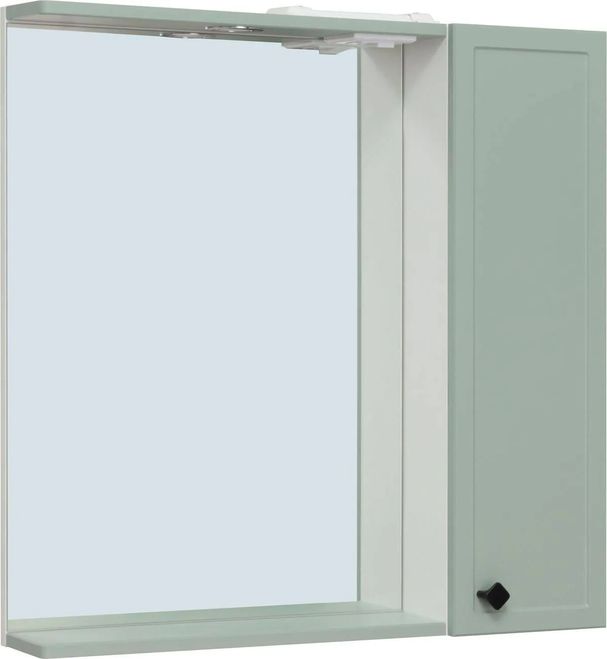 Зеркало Runo Римини 75x75 00-00001279 правое с полочкой и подсветкой