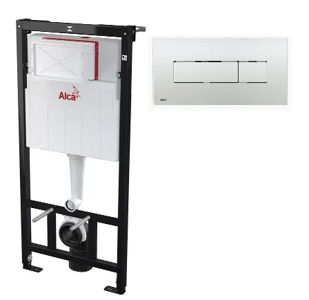 Система инсталляции Alcadrain SET 3v1 AM101/1120 RU+M371-0001 с кнопкой хром глянцевый