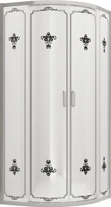 Душевой уголок Ambassador Royal 90x200x90 18015106 профиль хром стекло тонированное с узором