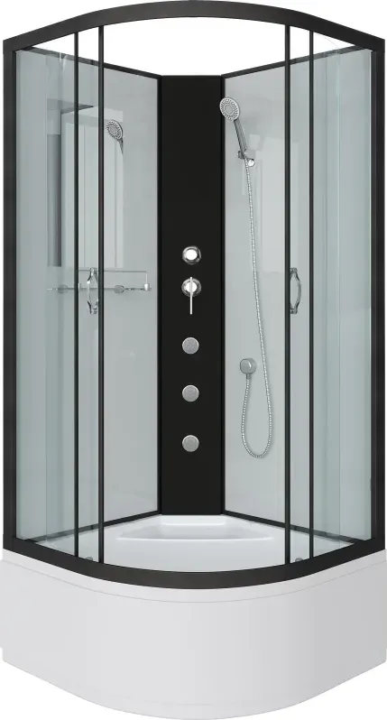 Душевая кабина Niagara Classic 80x200x80 67071414BKG профиль черный стекло прозрачное