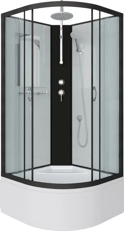 Душевая кабина Niagara Classic 80x210-240x80 67071414BKT профиль черный стекло прозрачное
