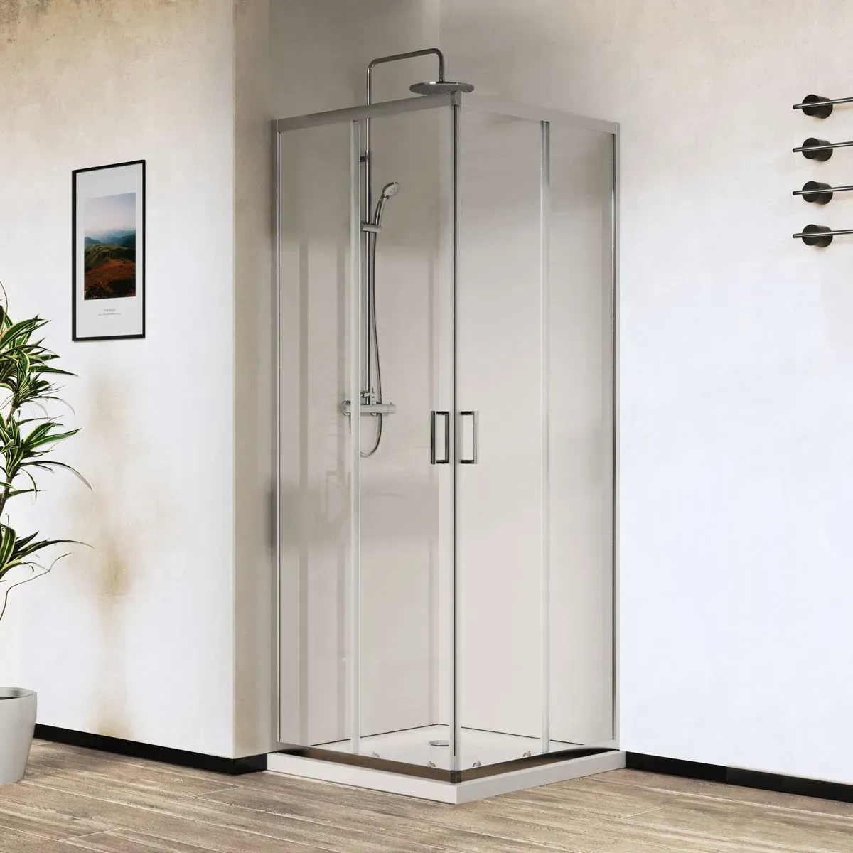 Душевой уголок Vincea City 80x195x80 VSS-5CT800CL профиль хром стекло прозрачное