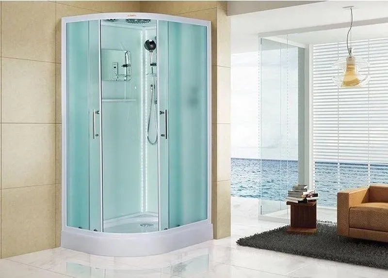 Душевая кабина Esbano Elegancia 115x210x85 ESKL115CRR профиль белый стекло матовое