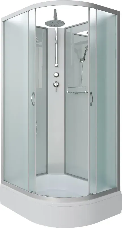Душевая кабина Niagara Classic 90x210-240x70 339744LBKT профиль серебристый стекло матовое левая
