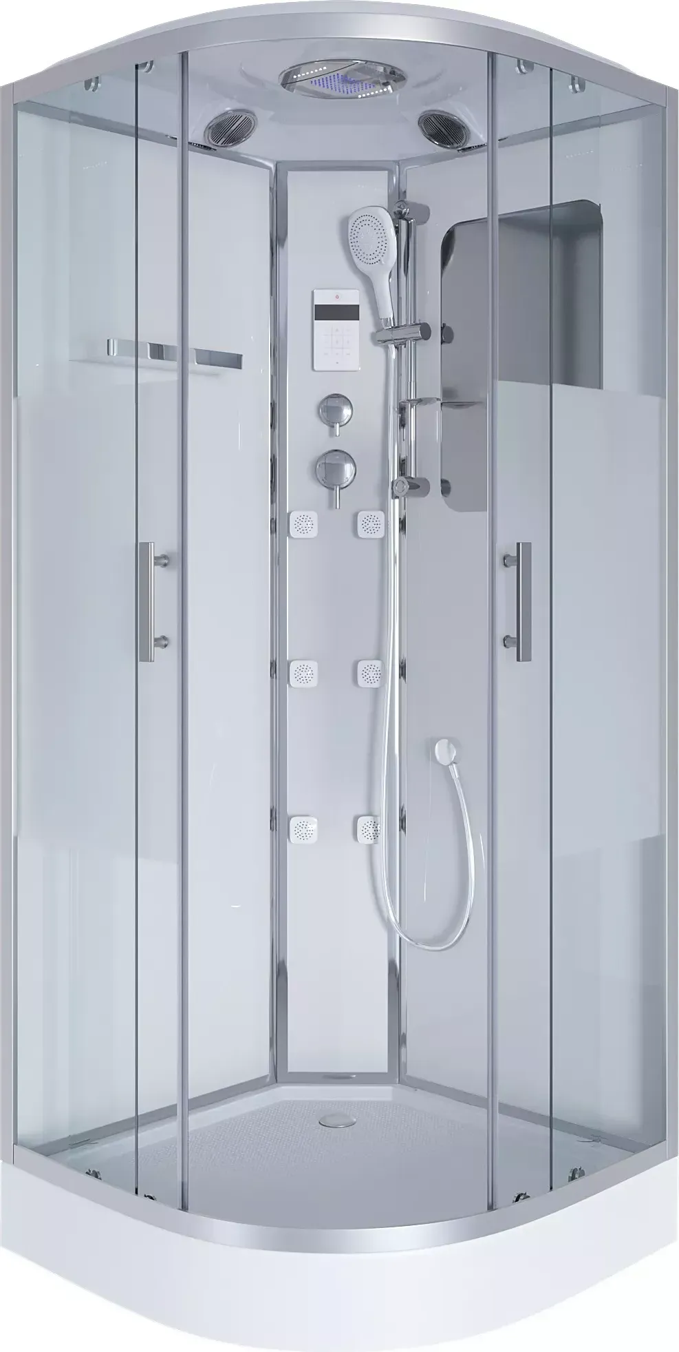 Душевая кабина Niagara Ultra 90x220x90 3010164 профиль хром стекло прозрачное с матовой полосой