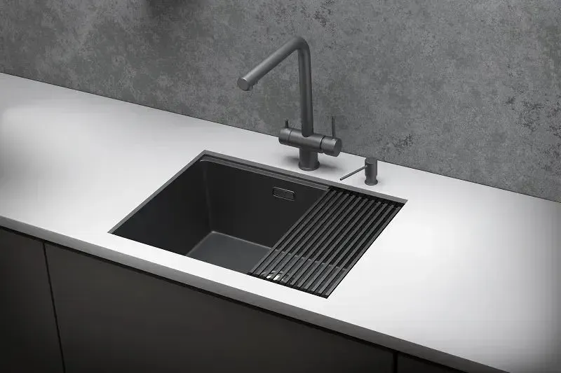 Мойка для кухни Granula Kitchen Space 80 см KS-6045U графит матовый