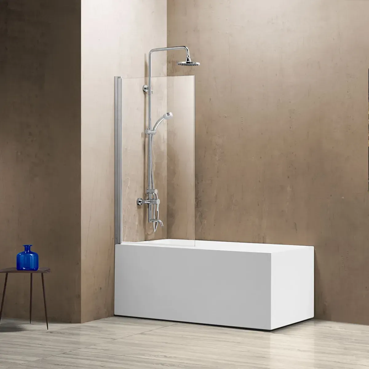 Шторка для ванны Vincea VSB 80x140 VSB-11800CL профиль хром стекло прозрачное
