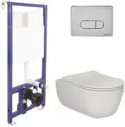 Унитаз безободковый с инсталляцией и кнопкой смыва Berges Wasserhaus Novum D3 043201
