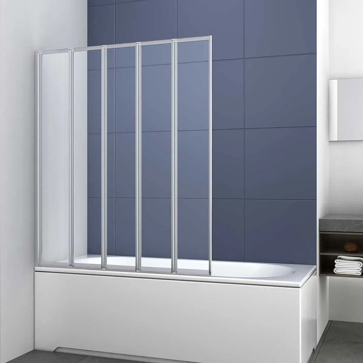 Шторка для ванны Vincea 120x140 VSB-32120CL профиль хром стекло прозрачное