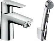 Смеситель Hansgrohe Talis E 71729000 для раковины с гигиеническим душем с донным клапаном