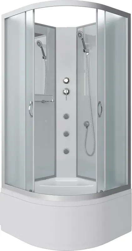 Душевая кабина Niagara Classic 80x200x80 23071424BKG профиль серебристый стекло матовое