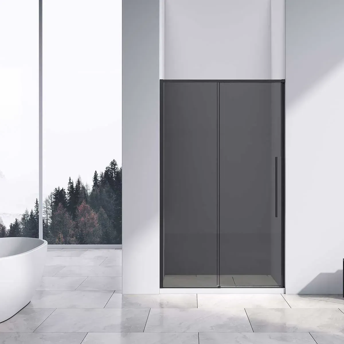 Душевая дверь Vincea Slim-N 140x195 VDS-4SN140CGB профиль черный стекло тонированное