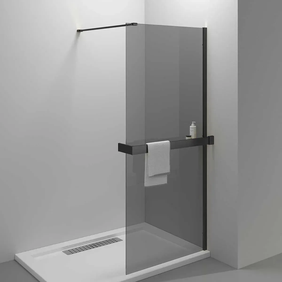 Душевая перегородка Vincea Walk in HR 90x200 VSW-4HR900CGB профиль черный стекло тонированное