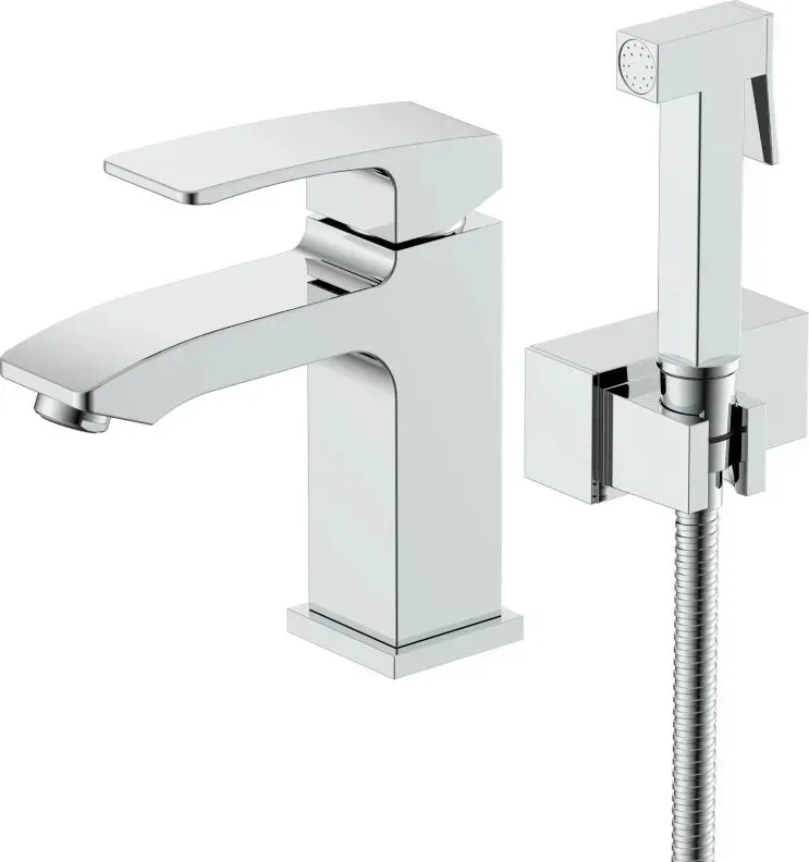 Смеситель для раковины Raglo R01 с гигиеническим душем хром