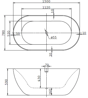 Акриловая ванна BelBagno 150x80 BB27 фото 4