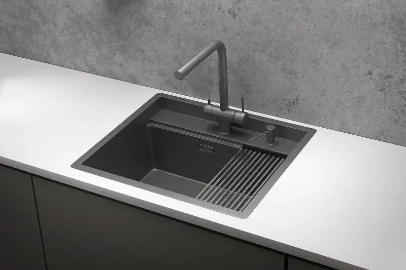 Мойка для кухни Granula Kitchen Space 80 см KS-6051 графит матовый