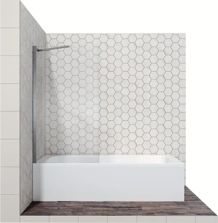 Шторка для ванны Ambassador BathScreens 80x140 16041103 профиль хром стекло прозрачное