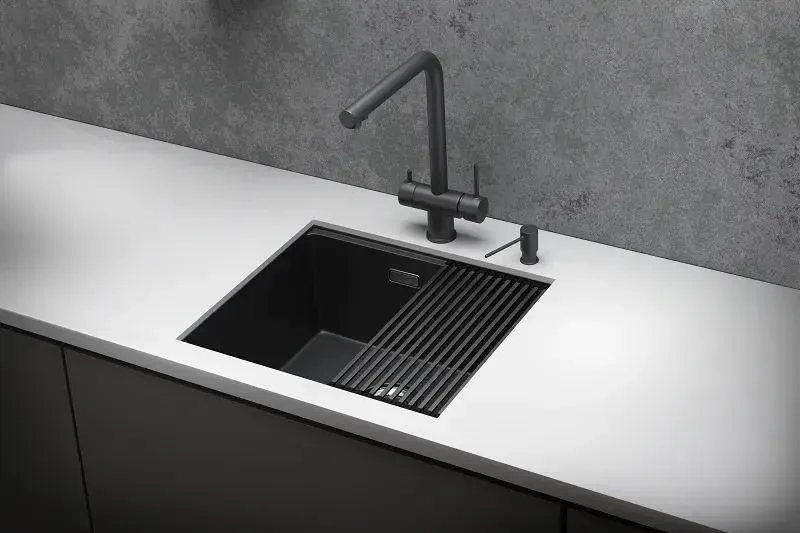 Мойка для кухни Granula Kitchen Space 60 см KS-5045U черный матовый