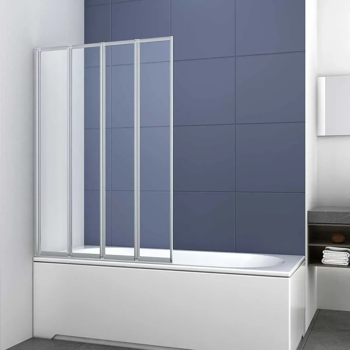 Шторка для ванны Vincea 100x140 VSB-31100CL профиль хром стекло прозрачное