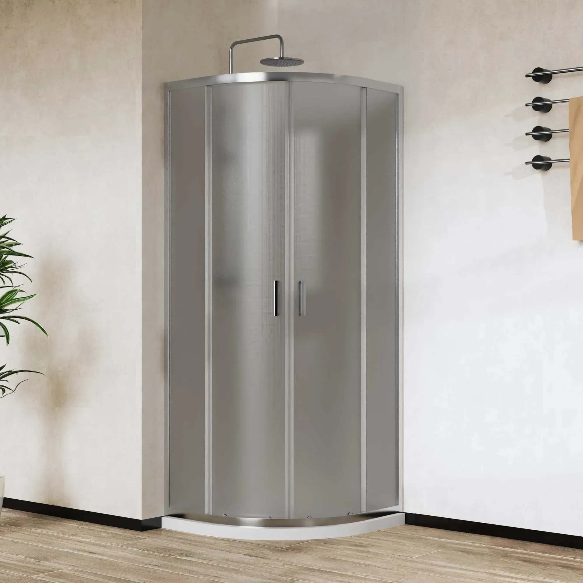Душевой уголок Vincea City 80x195x80 VSQ-5CT800MT профиль хром стекло текстурное