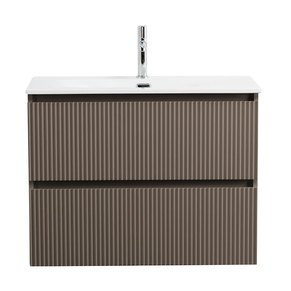 Тумба с раковиной BelBagno Uno-mini 90 см подвесная бежевая матовая