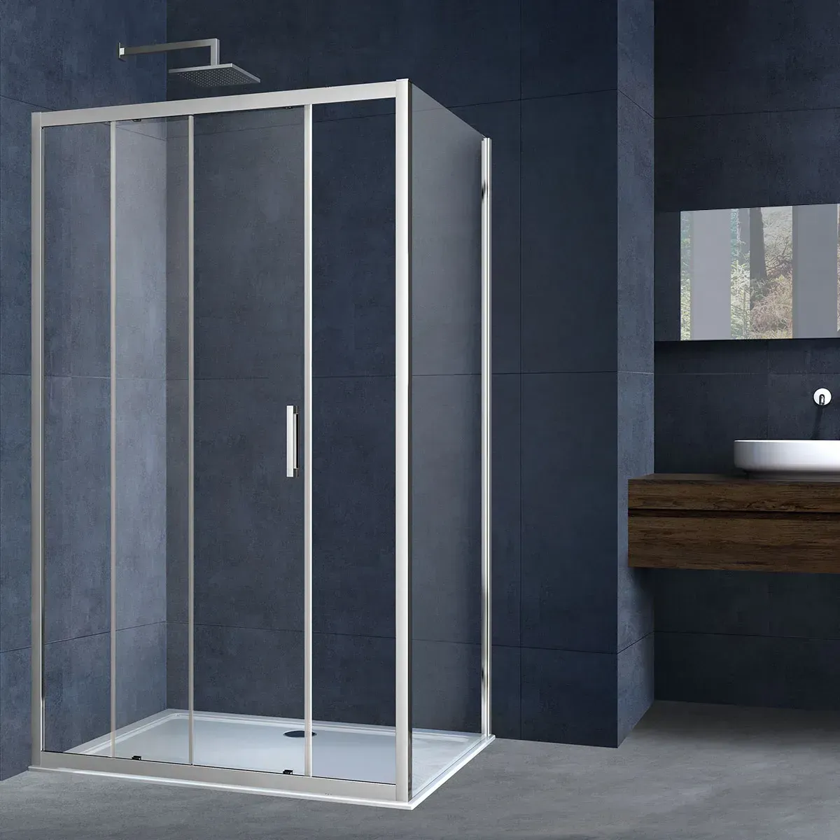 Душевой уголок Vincea Zurich 292 150x195x90 VSR-3AL9015CL профиль хром стекло прозрачное
