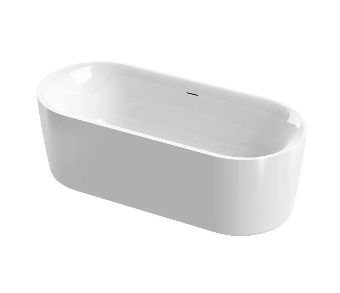 Акриловая ванна Cezares Metauro 180x80 METAURO-INT-Central-180-80-60-B-W-MATT с панелью и сливом-переливом