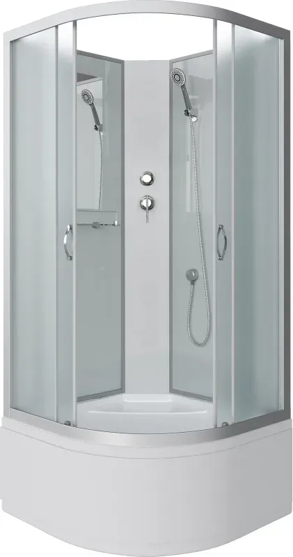 Душевая кабина Niagara Classic 80x200x80 23071424BK профиль серебристый стекло матовое